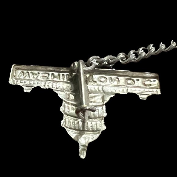 Washington DC Tie Tack 1957 Souvenir Vintage Capital Building Lapel Pin - Picture 5 of 8